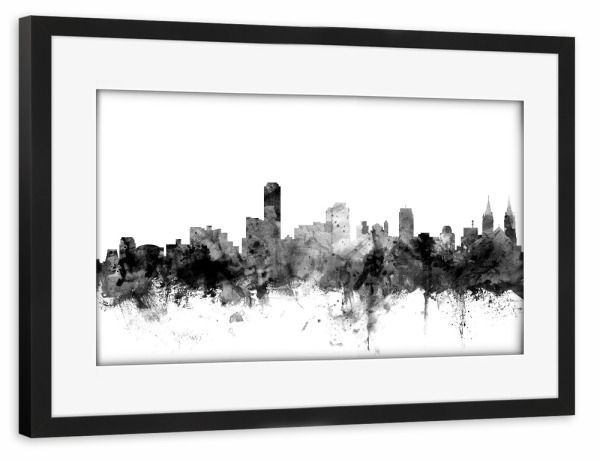 Poster mit Rahmen schwarz "Adelaide Australia" artboxONE - Städte,Reise,Schwarzweiß,Architektur