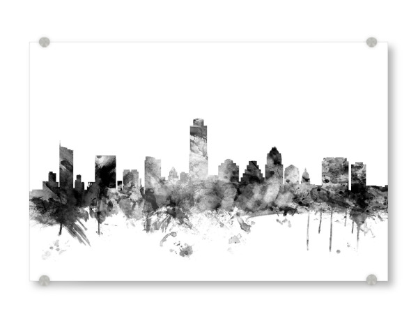Acrylglasbild "Austin Texas" artboxONE - Städte,Reise,Schwarzweiß,Architektur