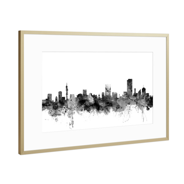 Poster mit Rahmen Gold "Pretoria South Africa" artboxONE - Städte,Reise,Schwarzweiß,Architektur