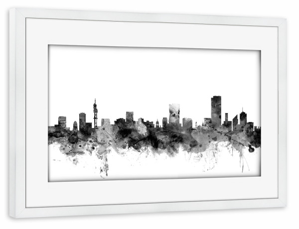 Poster mit Rahmen weiß "Pretoria South Africa" artboxONE - Städte,Reise,Schwarzweiß,Architektur