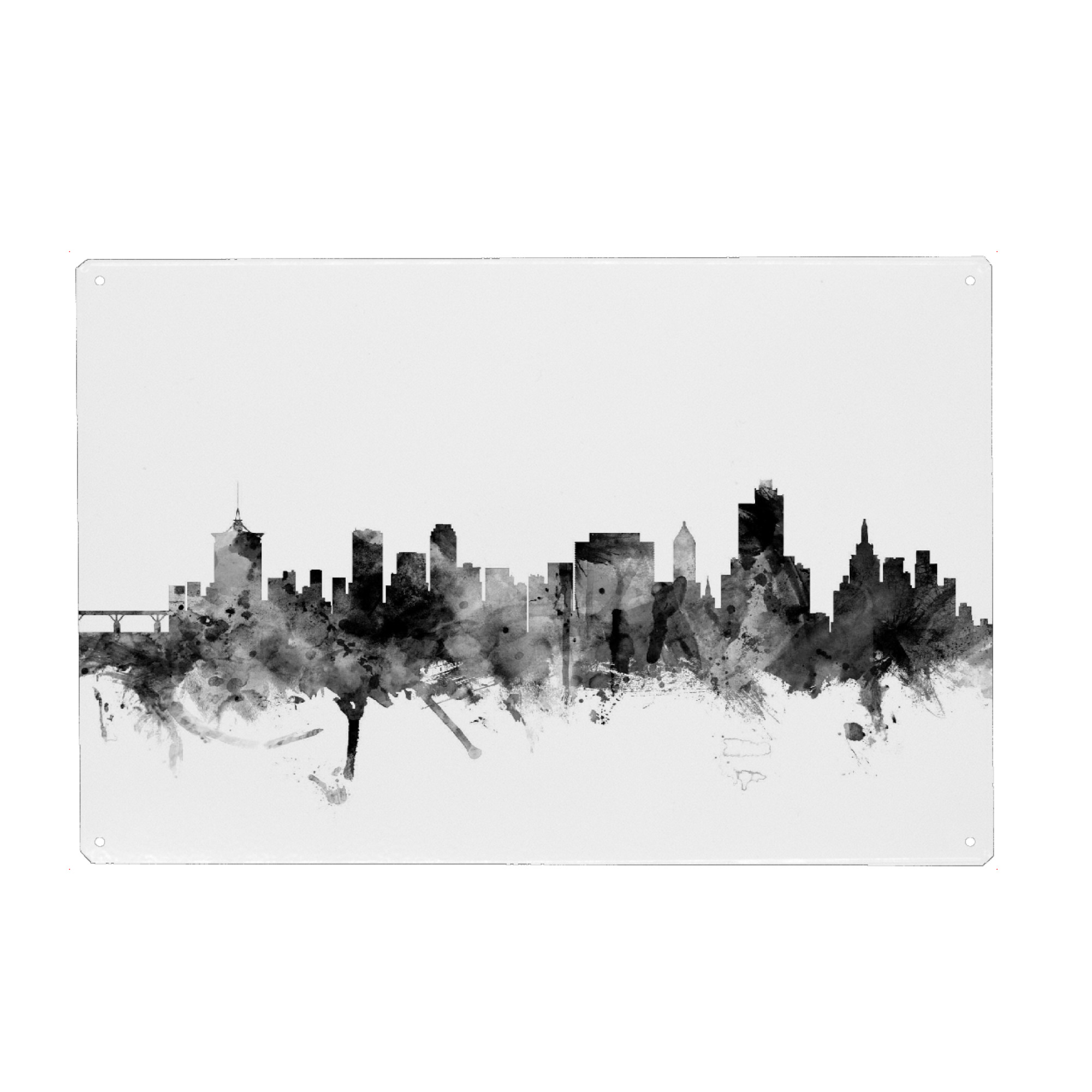 Metall Poster "Tulsa Oklahoma" artboxONE - Städte,Reise,Schwarzweiß,Architektur