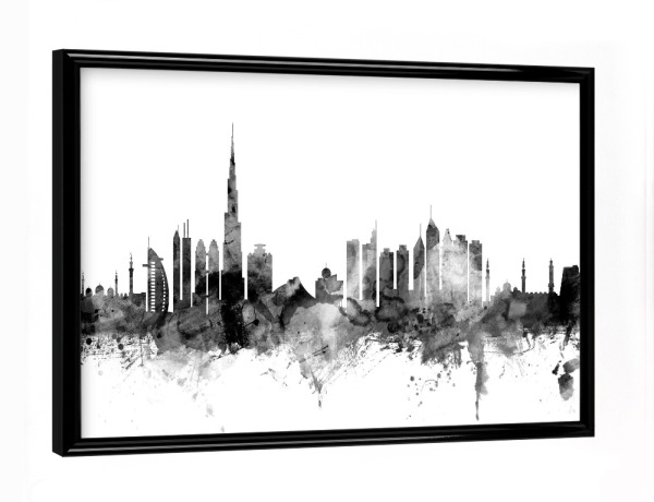 Poster mit schwarzem Rahmen "Dubai 2" artboxONE - Städte,Reise,Schwarzweiß,Architektur