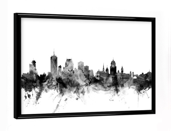 Poster mit schwarzem Rahmen "Quebec Canada" artboxONE - Städte,Reise,Schwarzweiß,Architektur