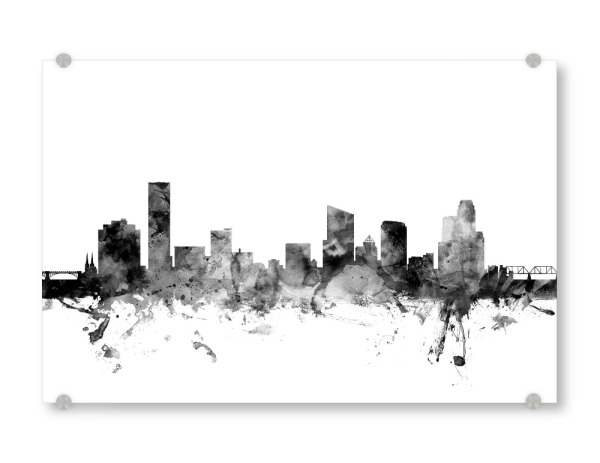 Acrylglasbild "Grand Rapids Michigan" artboxONE - Städte,Reise,Schwarzweiß,Architektur