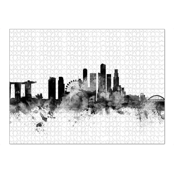 Puzzle Ravensburger "Singapore 2" artboxONE - Städte,Reise,Schwarzweiß,Architektur