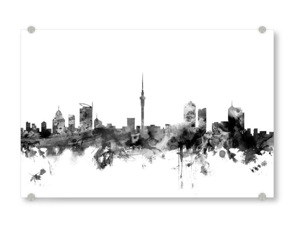 Acrylglasbild "Auckland New Zealand" artboxONE - Städte,Reise,Schwarzweiß,Architektur