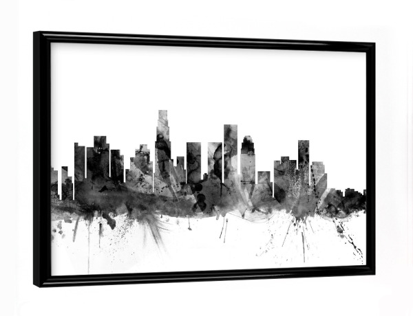 Poster mit schwarzem Rahmen "Los Angeles California" artboxONE - Städte,Reise,Schwarzweiß,Architektur