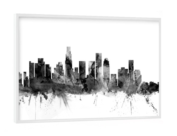 Poster mit weißem Rahmen "Los Angeles California" artboxONE - Städte,Reise,Schwarzweiß,Architektur