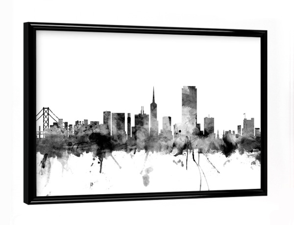 Poster mit schwarzem Rahmen "San Francisco City" artboxONE - Städte,Reise,Schwarzweiß,Architektur