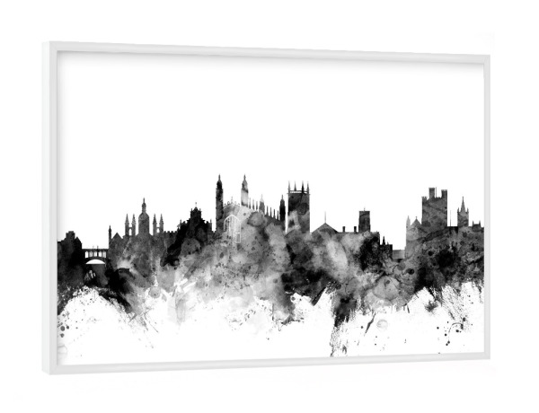 Poster mit weißem Rahmen "Cambridge England" artboxONE - Städte,Reise,Schwarzweiß,Architektur