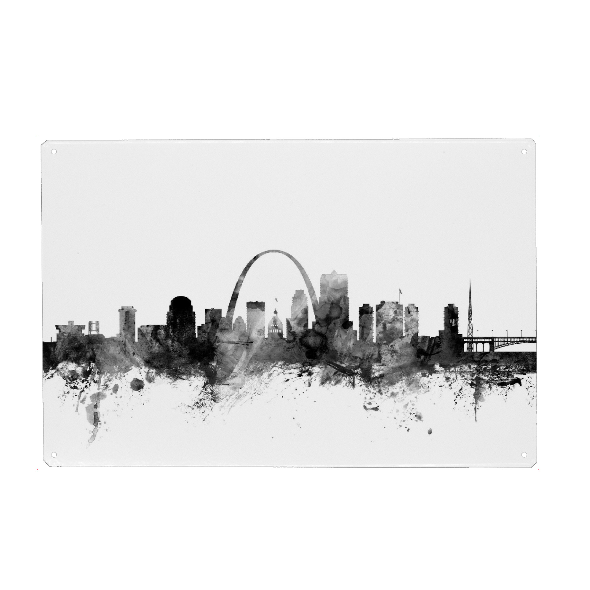 Holzbild "St Louis Missouri" artboxONE - Städte,Reise,Schwarzweiß,Architektur