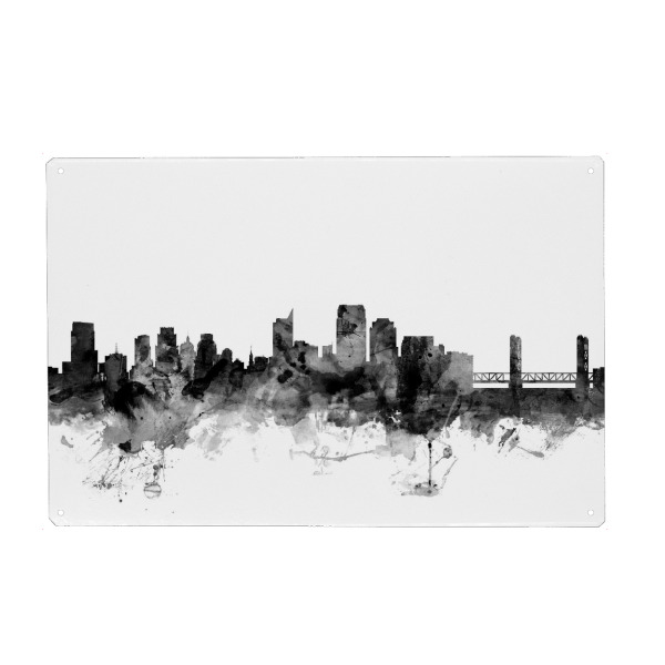 Holzbild "Sacramento California" artboxONE - Städte,Reise,Schwarzweiß,Architektur