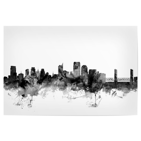 Poster 30x20 cm "Sacramento California" artboxONE - Städte,Reise,Schwarzweiß,Architektur