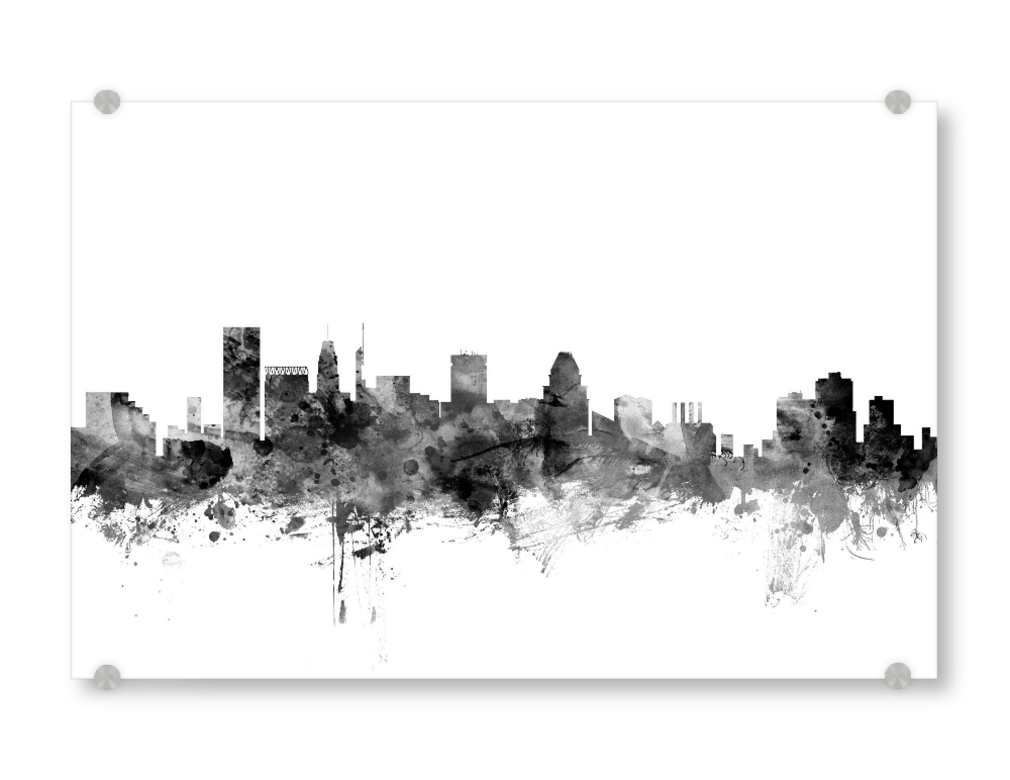 Acrylglasbild "Baltimore Maryland" artboxONE - Städte,Reise,Schwarzweiß,Architektur