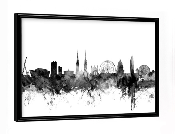 Poster mit schwarzem Rahmen "Belfast Northern Ireland" artboxONE - Städte,Reise,Schwarzweiß,Architektur