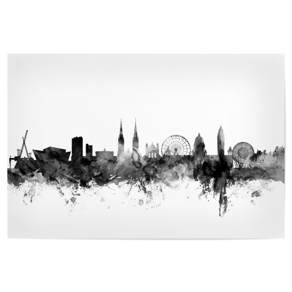 Poster 30x20 cm "Belfast Northern Ireland" artboxONE - Städte,Reise,Schwarzweiß,Architektur