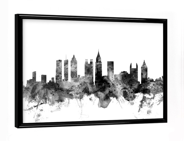 Poster mit schwarzem Rahmen "Atlanta Georgia" artboxONE - Städte,Reise,Schwarzweiß,Architektur