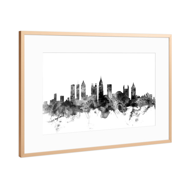 Poster mit Rahmen Kupfer "Atlanta Georgia" artboxONE - Städte,Reise,Schwarzweiß,Architektur