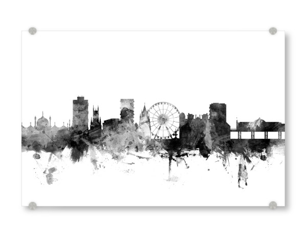 Acrylglasbild "Brighton England" artboxONE - Städte,Reise,Schwarzweiß,Architektur