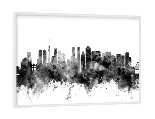 Poster mit weißem Rahmen "Tokyo Japan" artboxONE - Städte,Reise,Schwarzweiß,Architektur