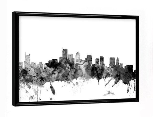 Poster mit schwarzem Rahmen "Boston Massachusetts" artboxONE - Städte,Reise,Schwarzweiß,Architektur