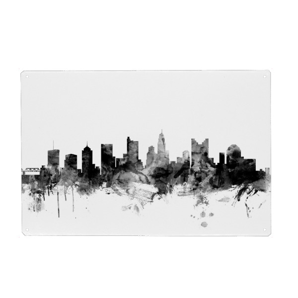 Holzbild "Columbus Ohio" artboxONE - Städte,Reise,Schwarzweiß