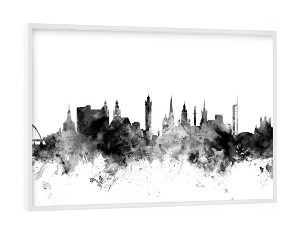 Poster mit weißem Rahmen "Glasgow Scotland" artboxONE - Städte,Reise,Schwarzweiß,Architektur