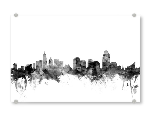 Acrylglasbild "Cincinnati Ohio" artboxONE - Städte,Reise,Schwarzweiß,Architektur