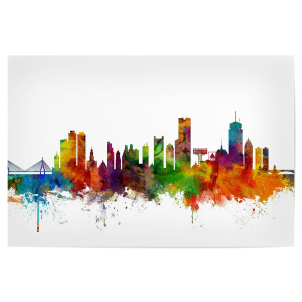 Poster 30x20 cm "Boston Watercolor" artboxONE - Städte,Reise,Architektur