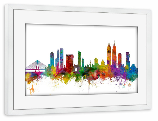 Poster mit Rahmen weiß "Mumbai Watercolor" artboxONE - Städte,Reise,Architektur