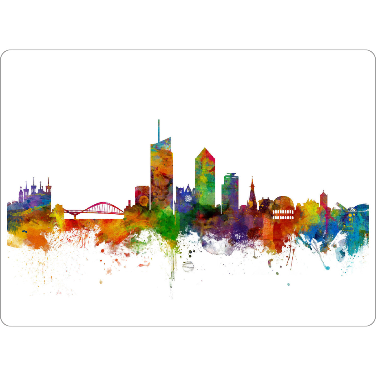 Tischset "Lyon Watercolor" artboxONE - Städte,Reise,Architektur