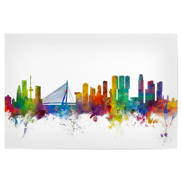 Poster "Rotterdam Watercolor" artboxONE - Städte,Reise,Architektur