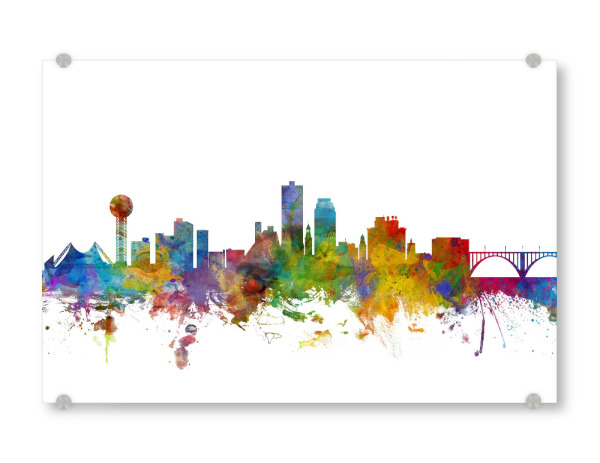 Acrylglasbild "Knoxville Tennessee Watercolor" artboxONE - Städte,Reise,Architektur