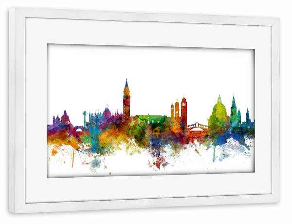 Poster mit Rahmen weiß "Venice Watercolor" artboxONE - Städte,Reise,Architektur