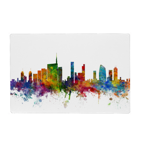 Holzbild "Milan Watercolor" artboxONE - Städte,Reise,Architektur