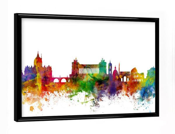 Poster mit schwarzem Rahmen "Rome Watercolor" artboxONE - Städte,Reise,Architektur