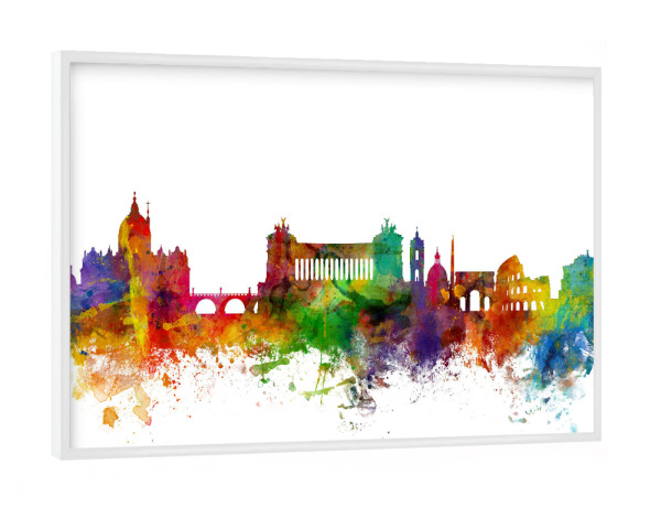 Poster mit weißem Rahmen "Rome Watercolor" artboxONE - Städte,Reise,Architektur