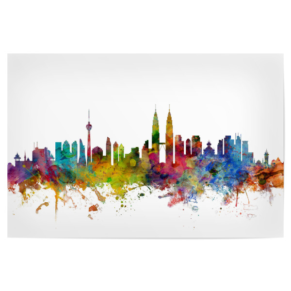 Poster 30x20 cm "Kuala Lumpur Malaysia Watercolor" artboxONE - Städte,Reise,Architektur