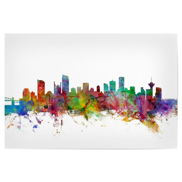 Poster 30x20 cm "Vancouver Canada Watercolor" artboxONE - Städte,Reise,Architektur