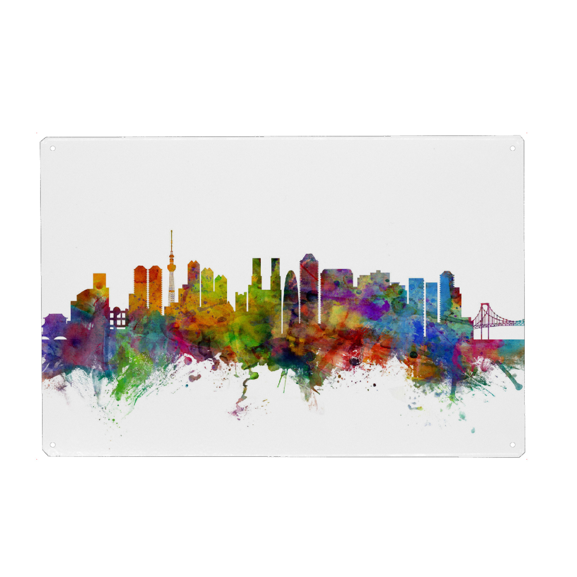 Holzbild "Tokyo Watercolor" artboxONE - Städte,Reise,Architektur