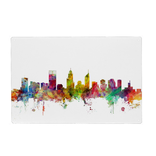 Holzbild "Perth Australia Watercolor" artboxONE - Städte,Reise,Architektur