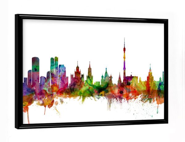 Poster mit schwarzem Rahmen "Moscow Watercolor" artboxONE - Städte,Reise,Architektur