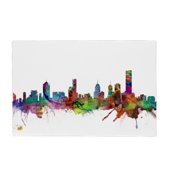 Holzbild "Melbourne Watercolor" artboxONE - Städte,Reise,Architektur