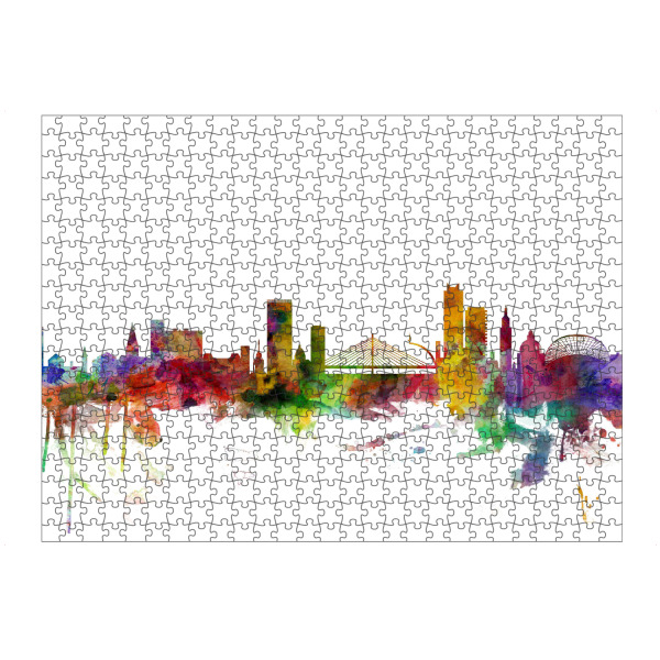 Puzzle Ravensburger "Liege Belgium Watercolor" artboxONE - Städte,Reise,Architektur
