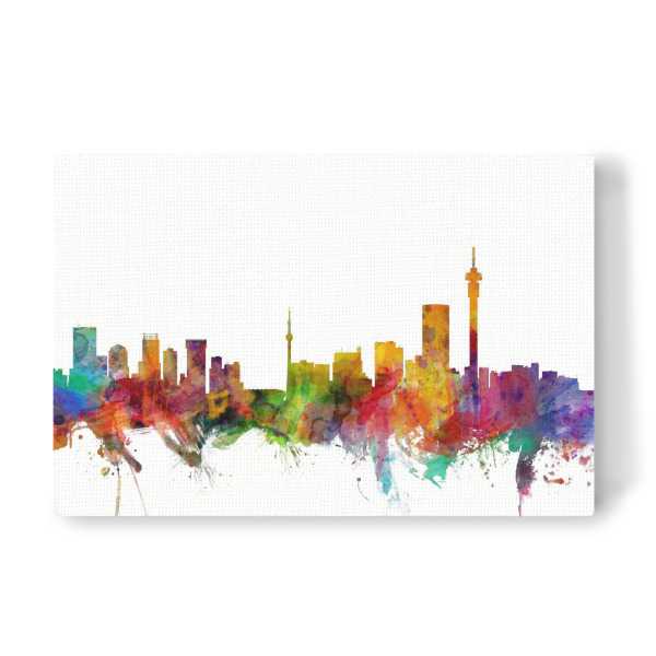 Leinwandbild "Johannesburg South Africa Watercolor" artboxONE - Städte,Reise,Architektur