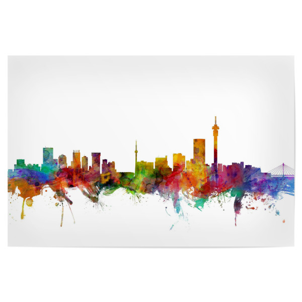 Poster "Johannesburg South Africa Watercolor" artboxONE - Städte,Reise,Architektur