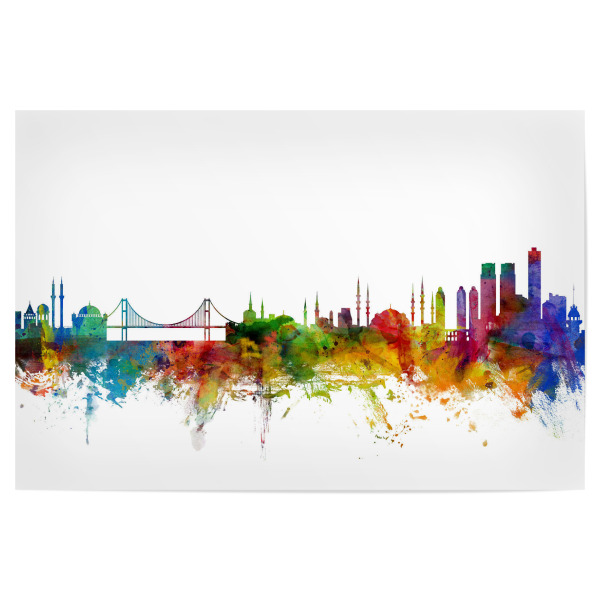 Poster 30x20 cm "Istanbul Turkey Watercolor" artboxONE - Städte,Reise,Architektur