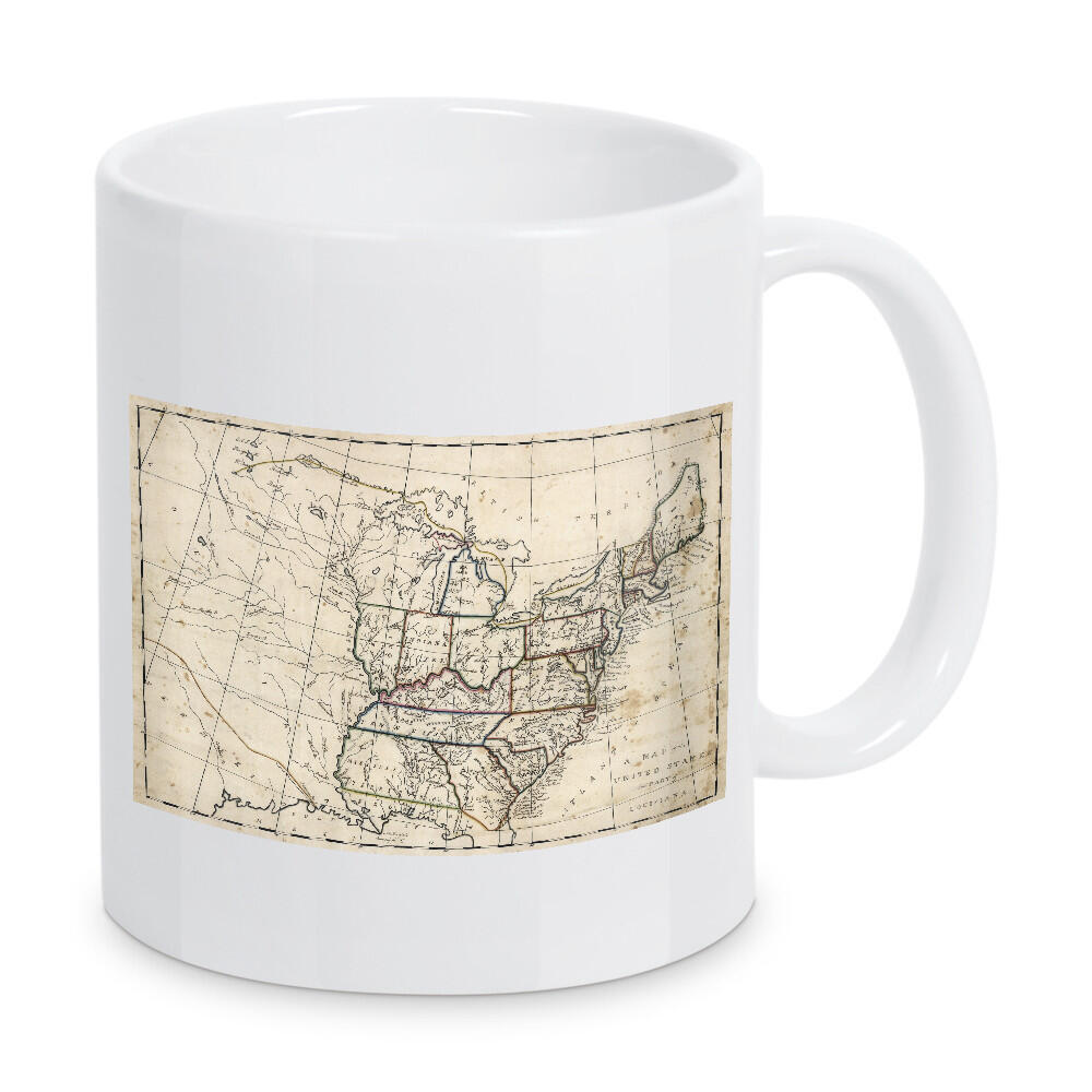 Tasse "Alte Karte Vereinigte Staaten-e" artboxONE - Architektur,Kartografie - Karte,Flach,Jahrgang,Antik,Retro,Alt,Karten,Karte der welt,Illustration
