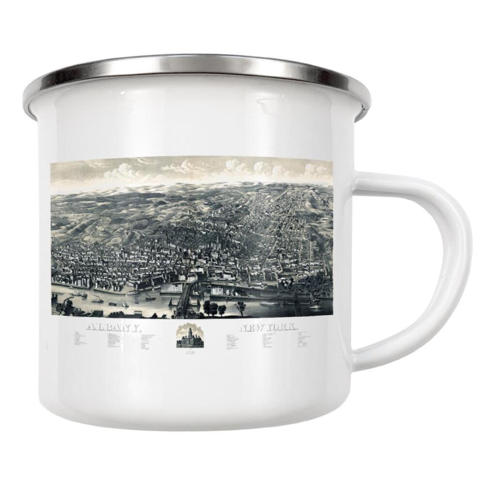 Emaille Tasse "Antique Map Albany- New York" artboxONE - Architektur,Kartografie