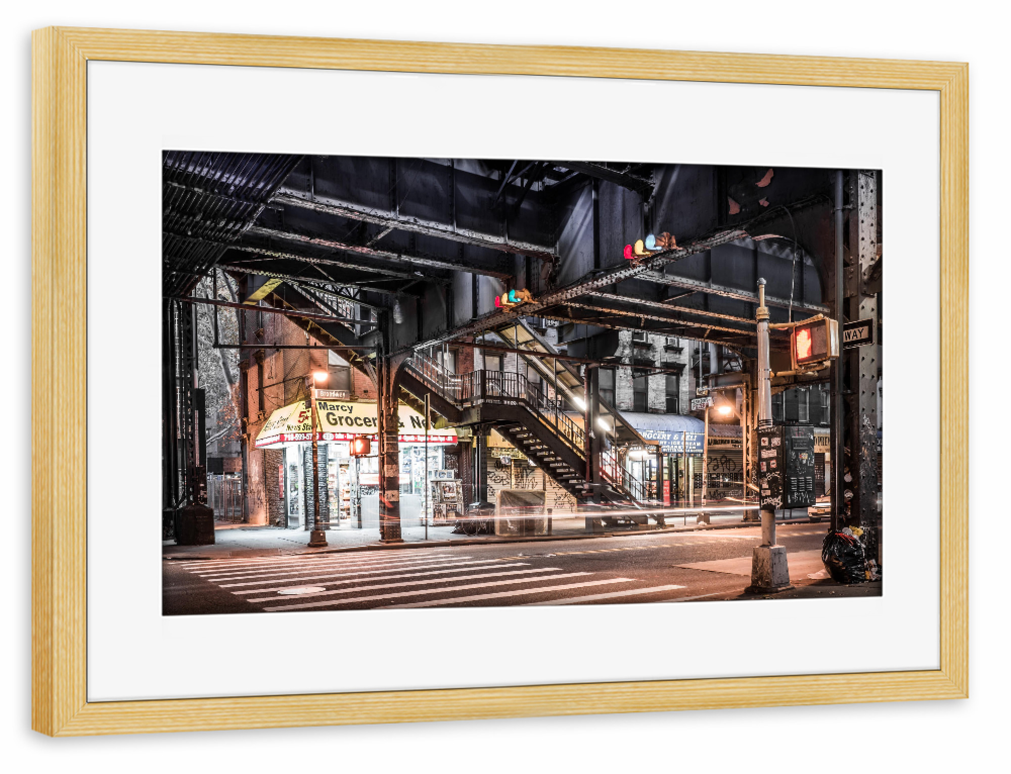 Poster mit Rahmen kiefer "STREET CORNER (Brooklyn)" artboxONE - Städte,Architektur,Streetart